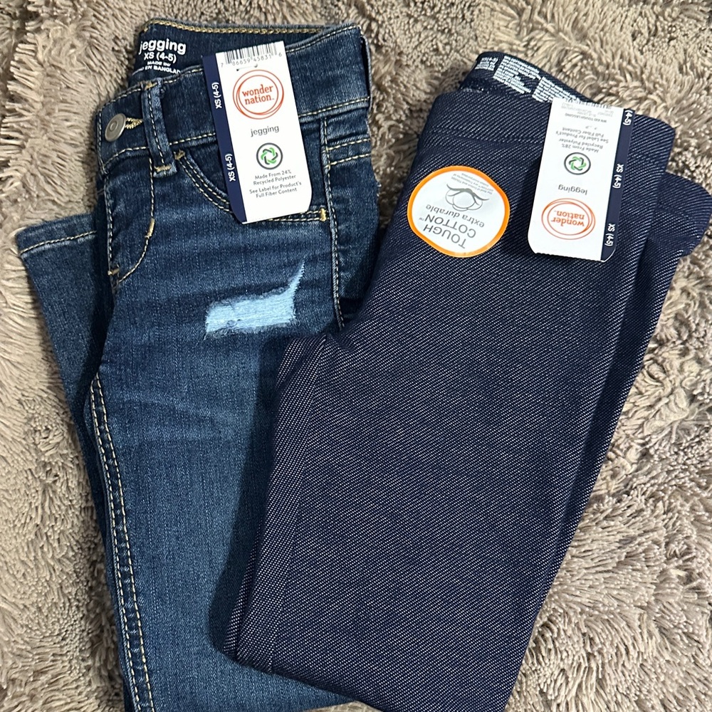 Wonder Nation Dark Blue and Navy Jeggings